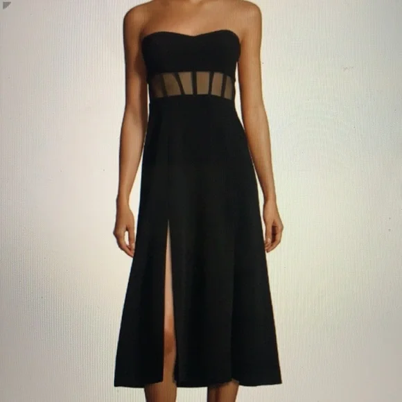 knee length dresses for ladies Black Flocked Mesh Mini Dress main image 1
